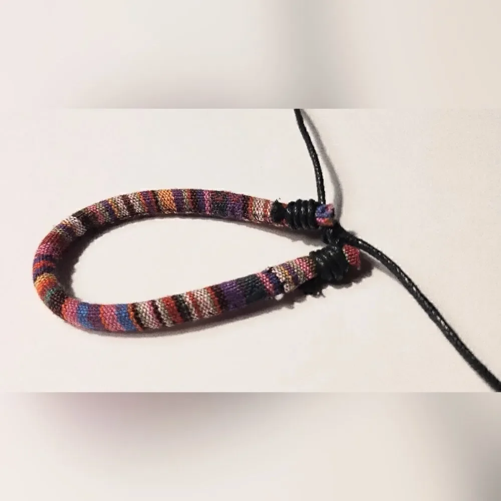 Men's‎ bracelet stripped hemp punk new d45